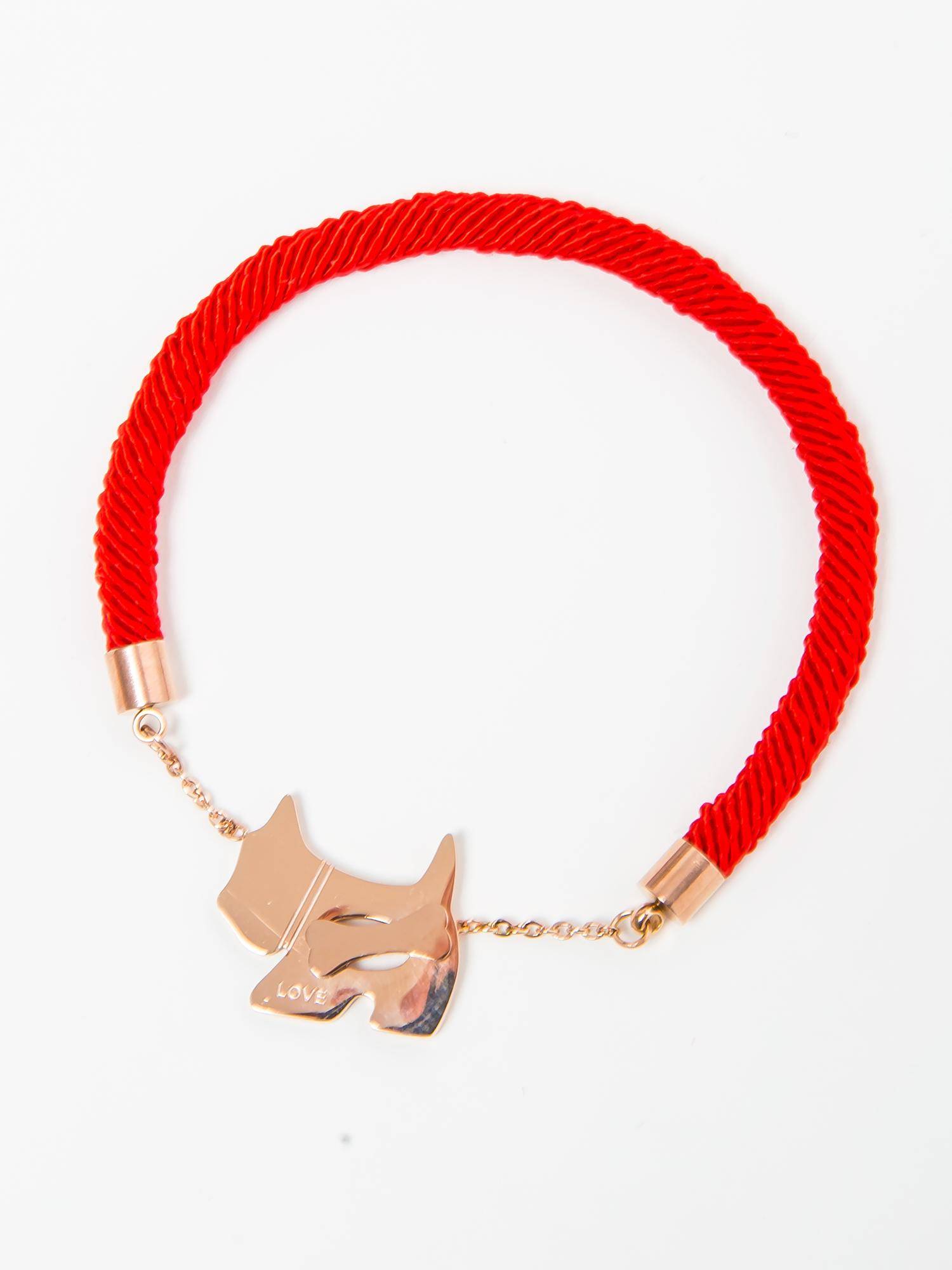 Levně Bracelet with golden dog red