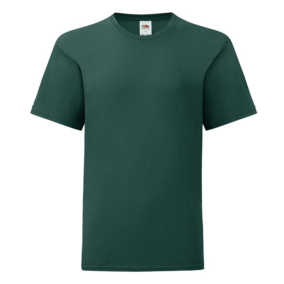 Green childrens t-shirt in combed cotton Fruit of the Loom