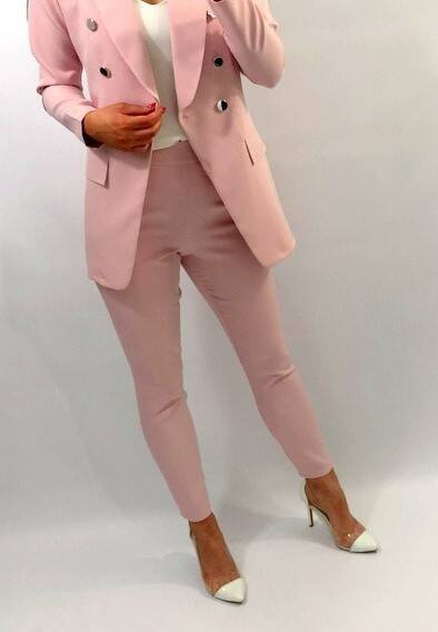 Pink elegant fabric pants LIVIEN
