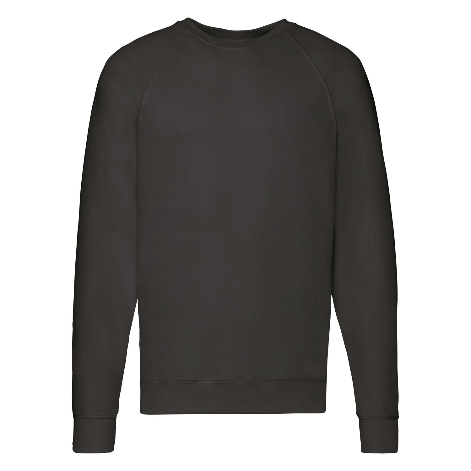 Black Men&#039;s Sweatshirt Lightweight Raglan Sweat Fruit of the Loom