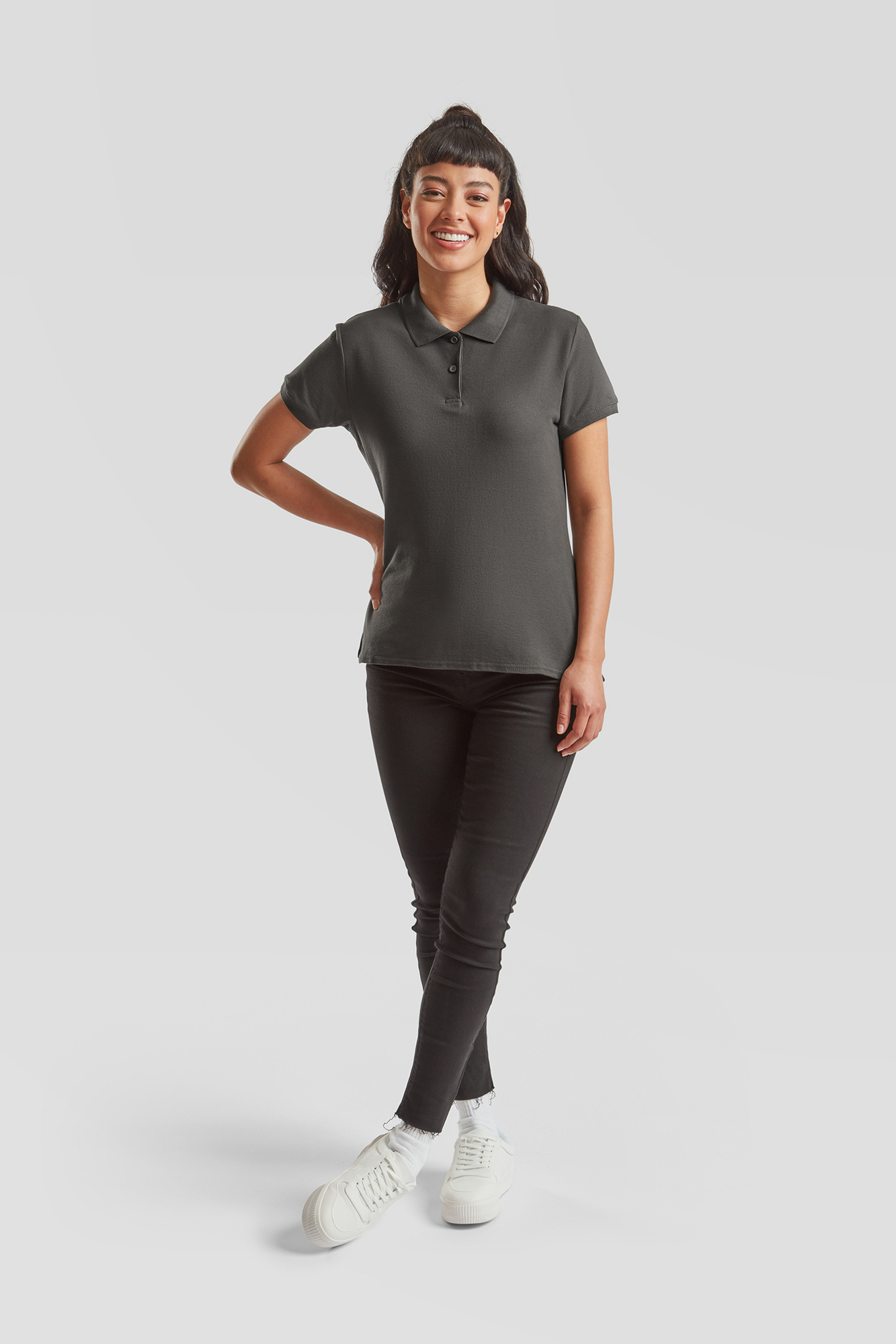 Graphite Women's Polo Fruit of the Loom