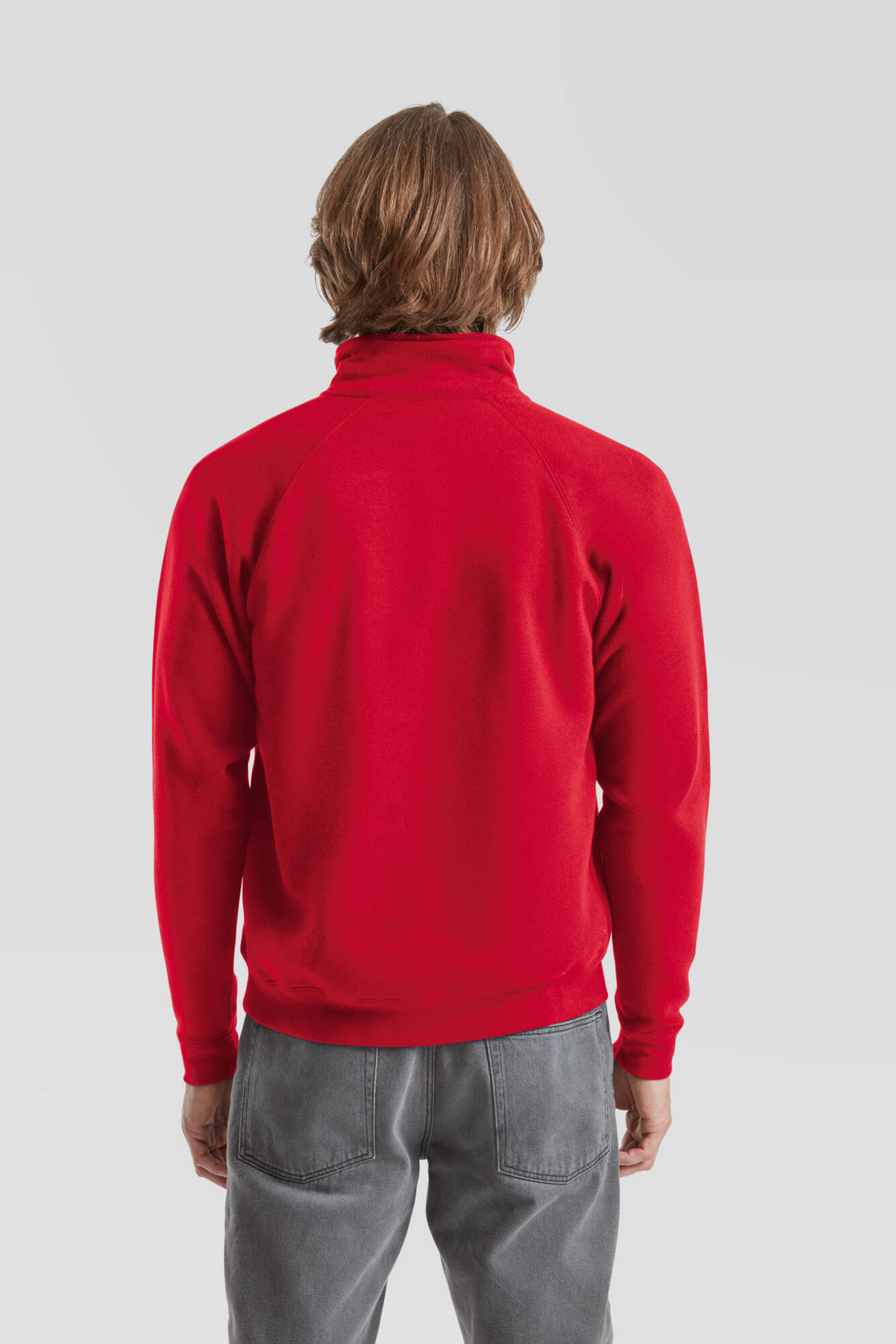 Červený pánsky sveter na zips Fruit of the Loom