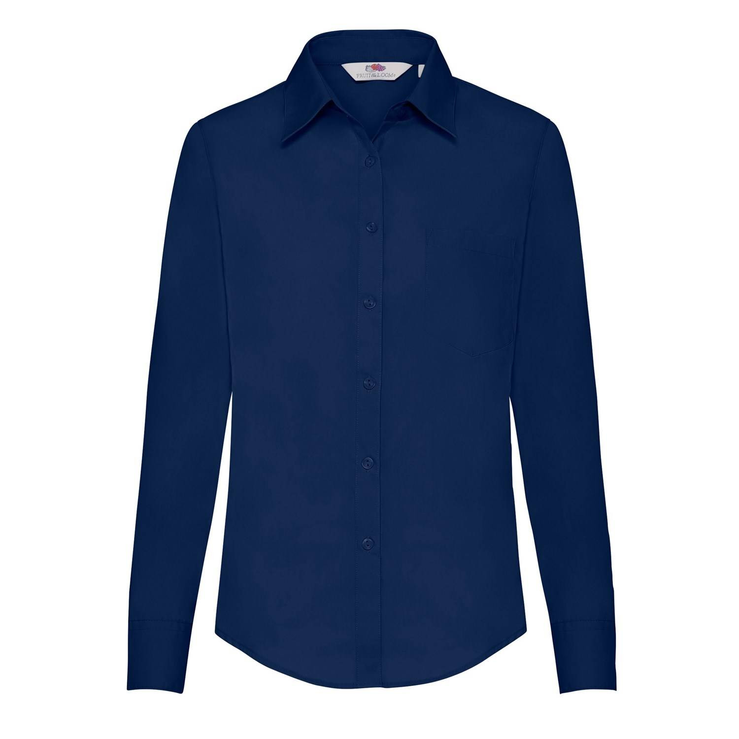 Navy blue women&#039;s poplin shirt classic Fruit Of The Loom