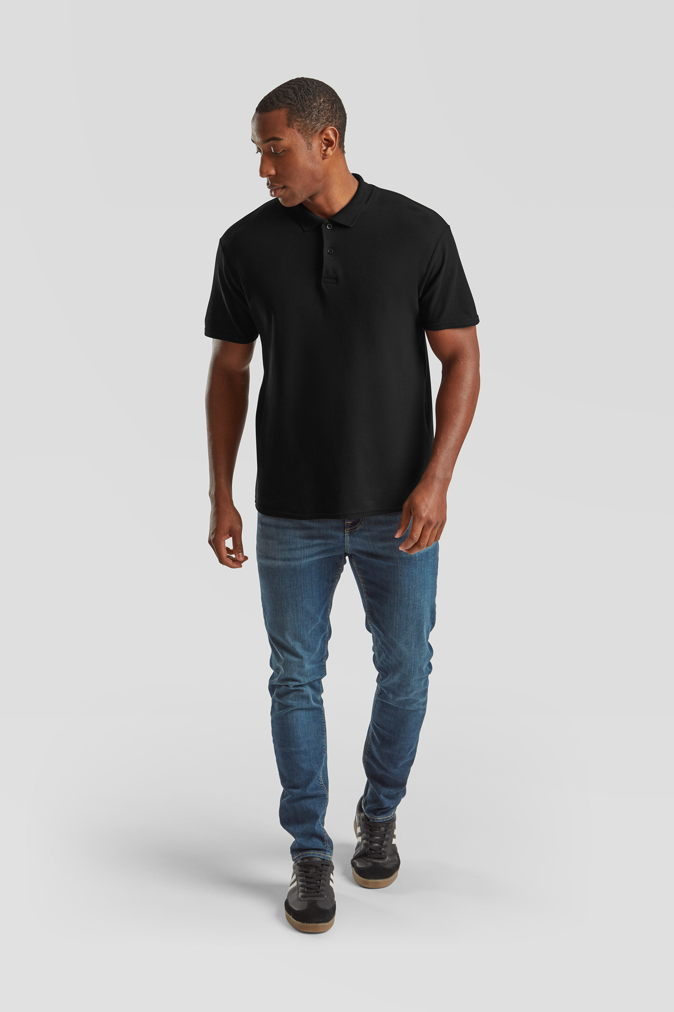 Pánska čierna polokošeľa Original Polo Friut of the Loom