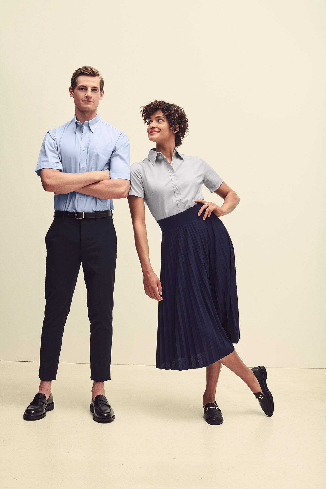 Grey classic shirt Oxford Fruit Of The Loom