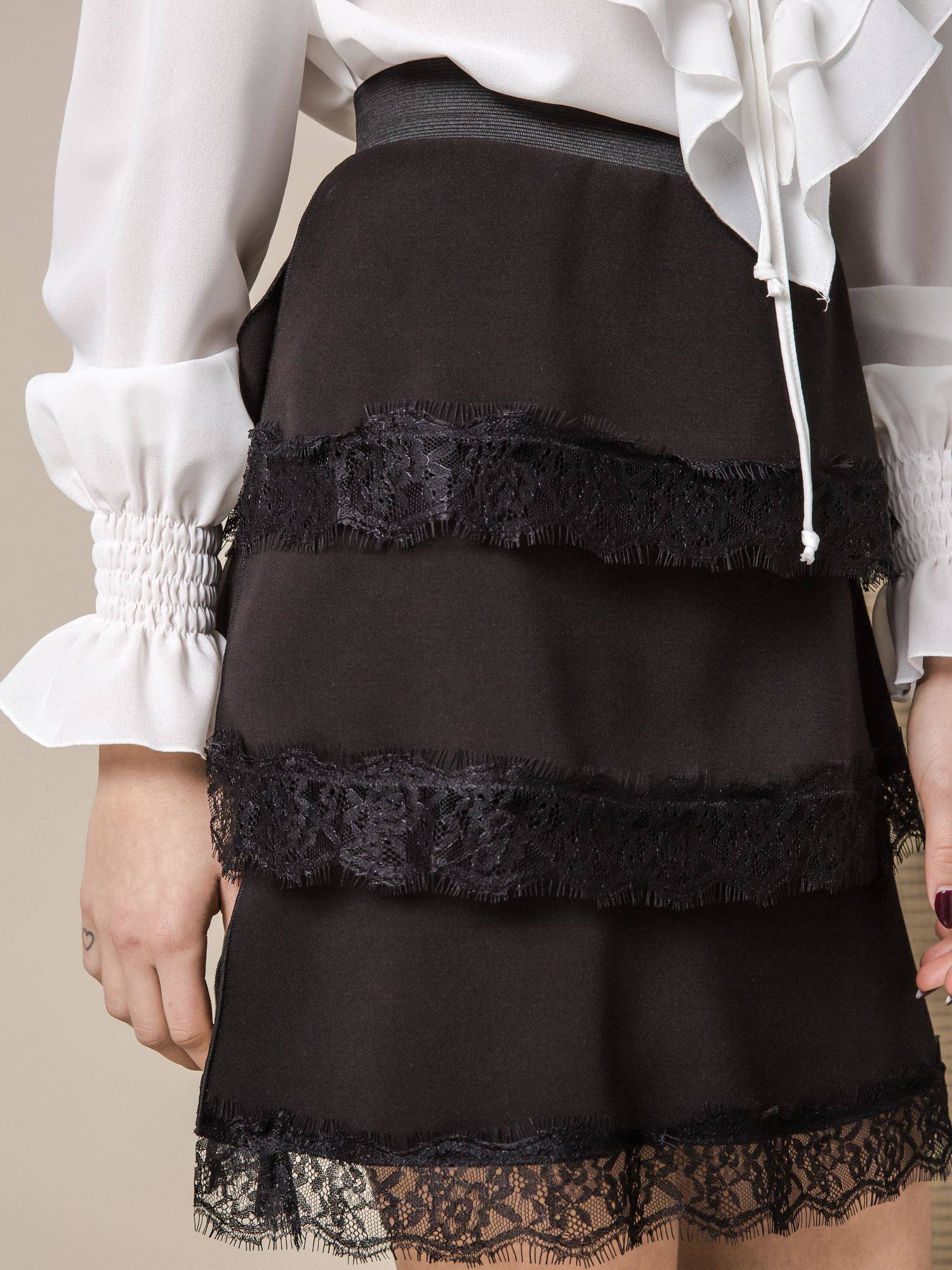 LEMONADE SKIRT WITH FLOUNCES BLACK