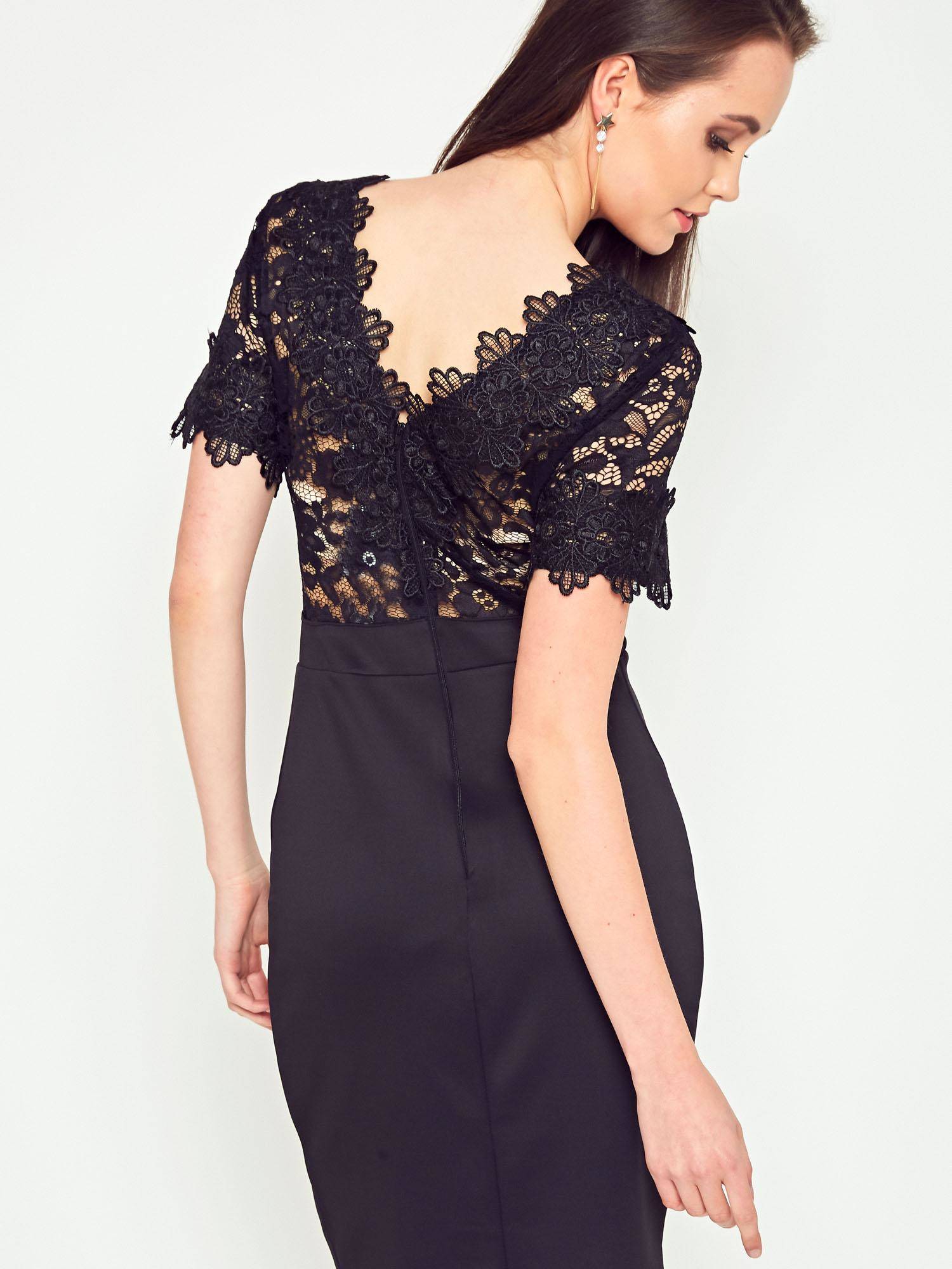 Dress with lace black