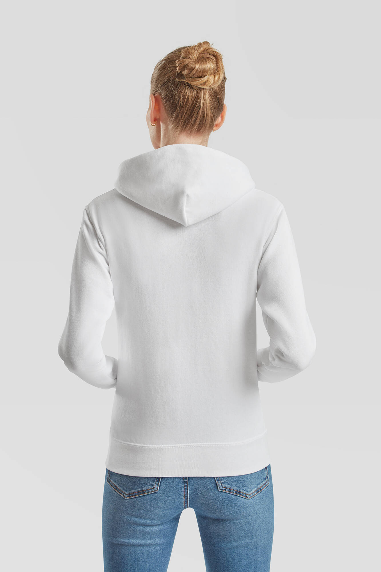 Biała bluza z kapturem Hooded Sweat Fruit of the Loom