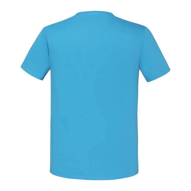 Blue Iconic Combed Cotton T-shirt with Fruit of the Loom Sleeve