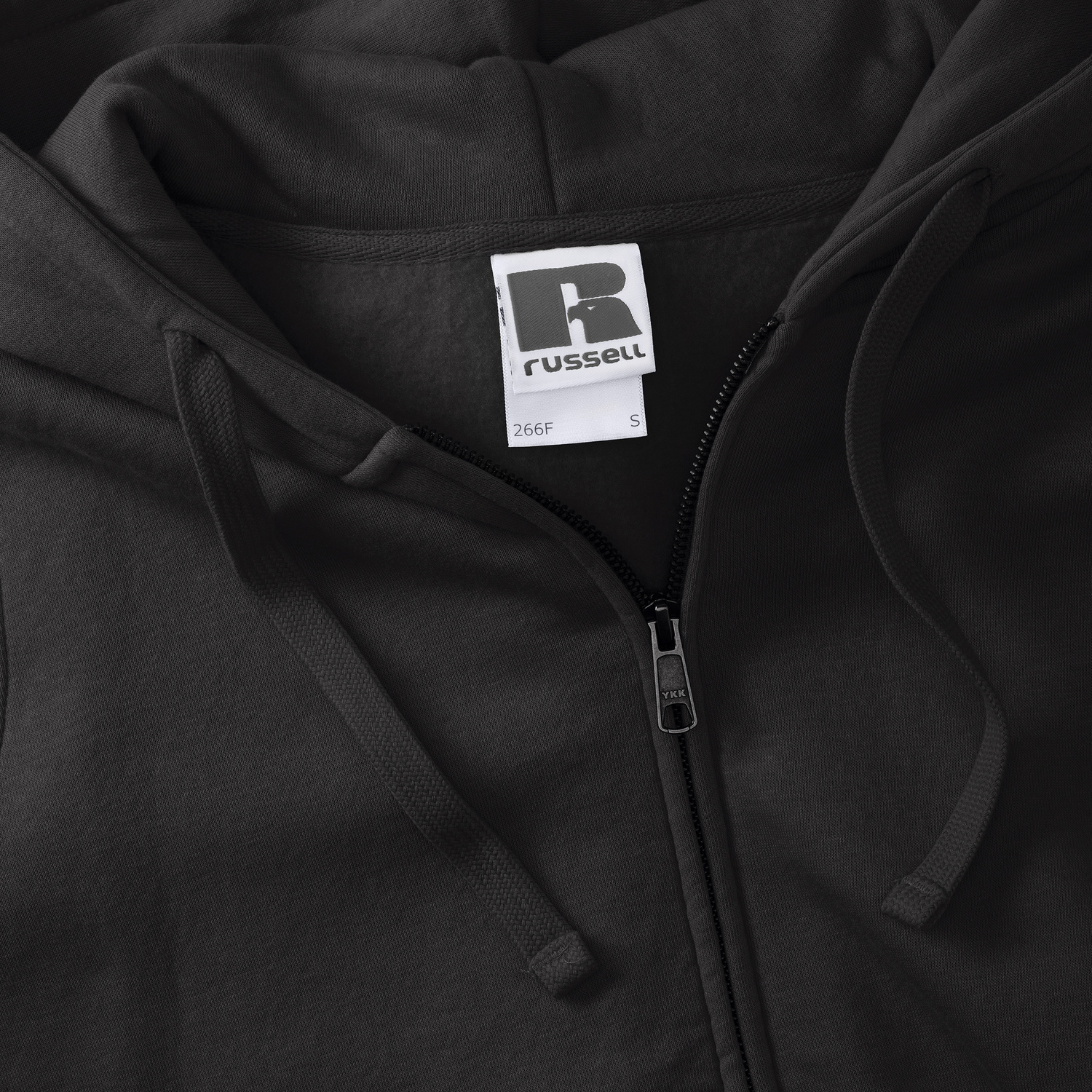 Black women's sweatshirt with hood and zipper Authentic Russell