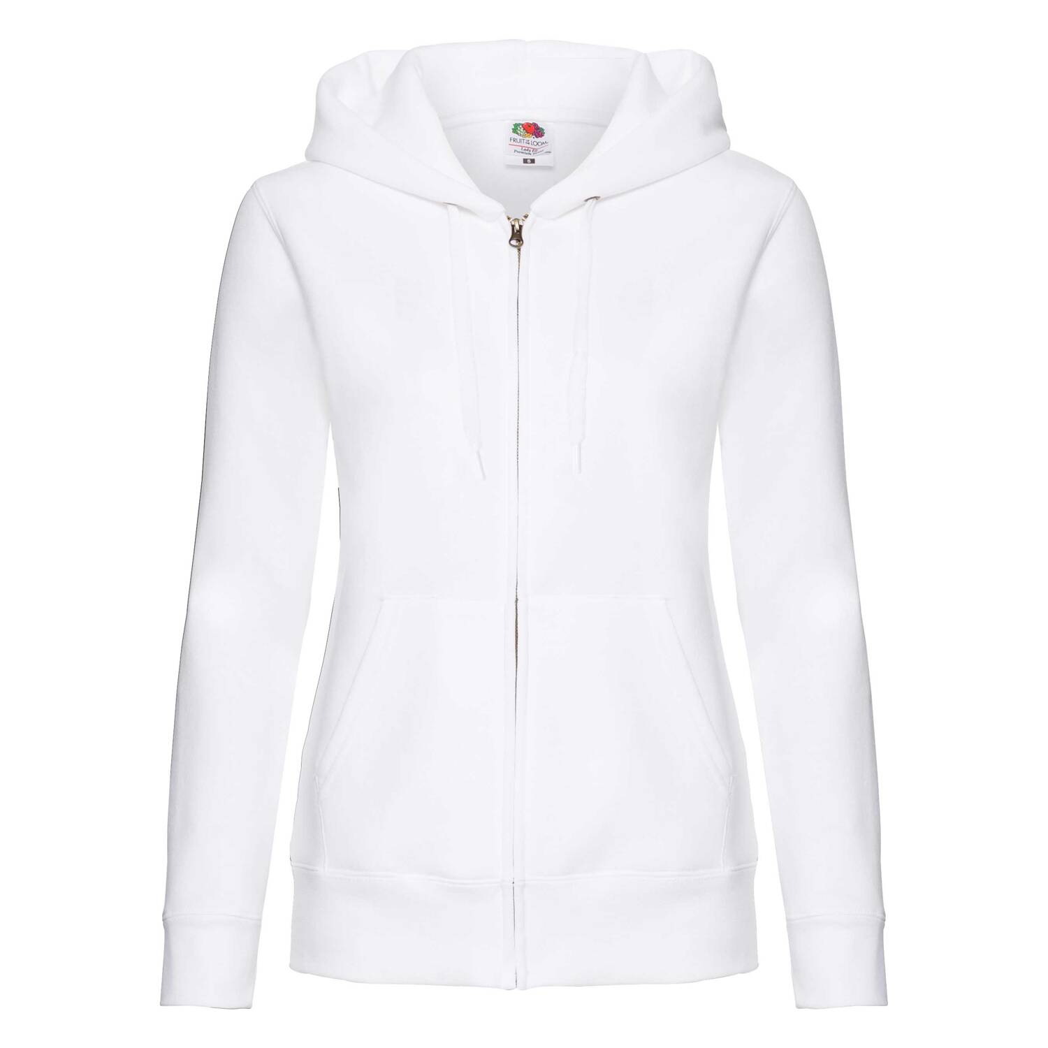 White hoodie zipped Fruit Of The loom