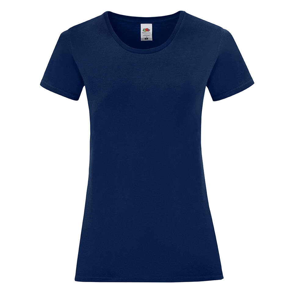 Navy blue Iconic women's t-shirt in combed cotton Fruit of the Loom