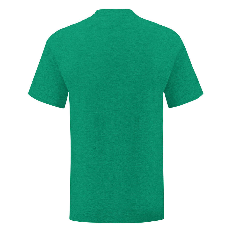 Green men's t-shirt in combed cotton Iconic with Fruit of the Loom sleeve