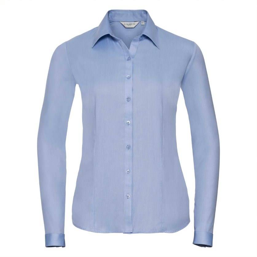 Women's Long Sleeve Shirt, Herringbone Shirt Russell
