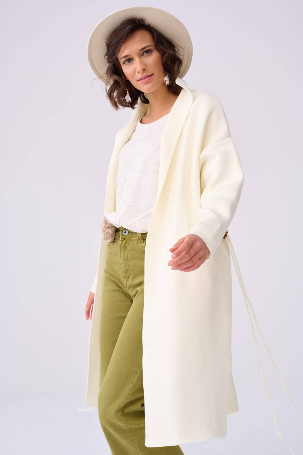 Ekri coat with pockets Blue Shadow