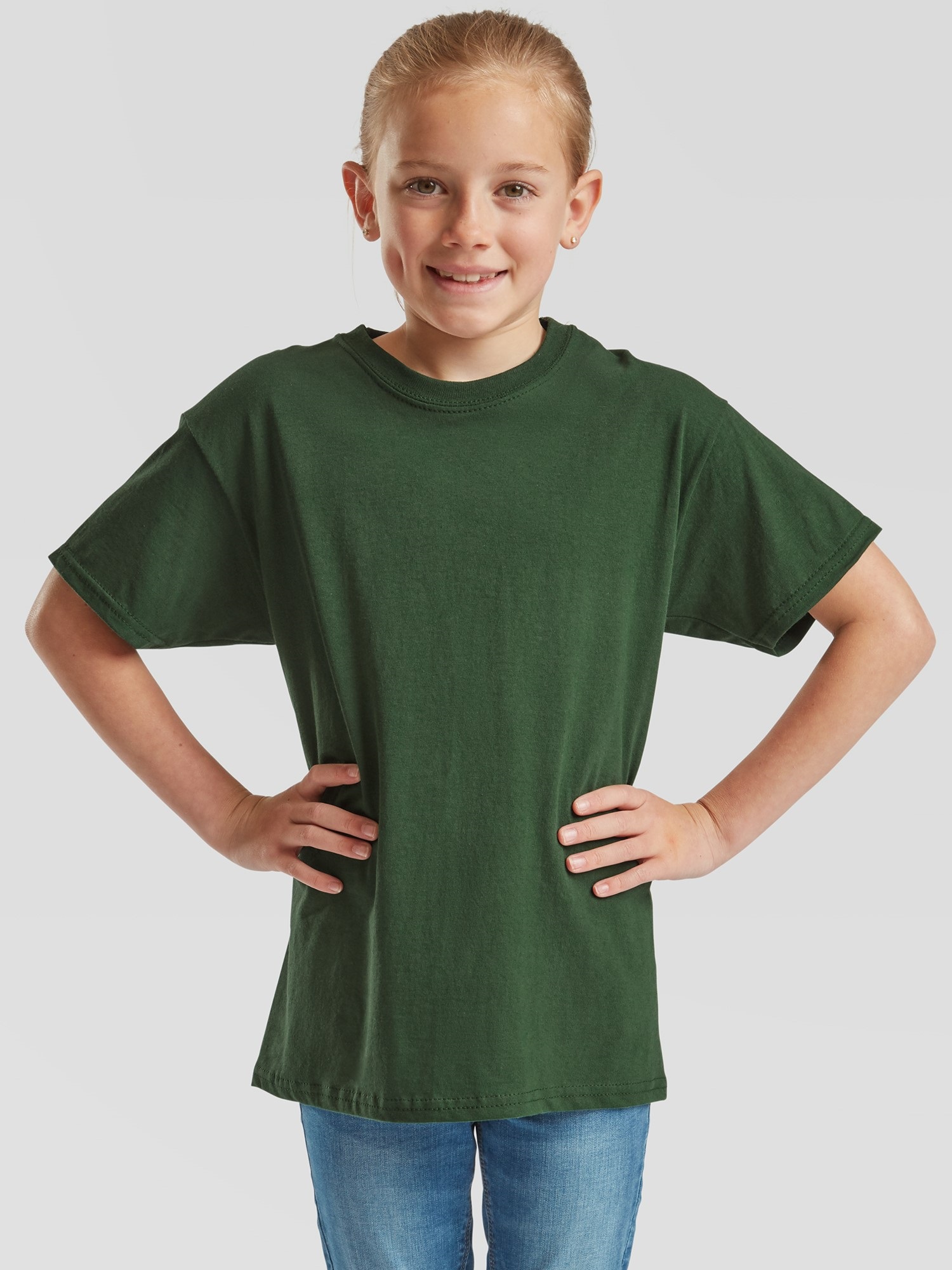 Green T-shirt For Children Original Fruit Of The Loom