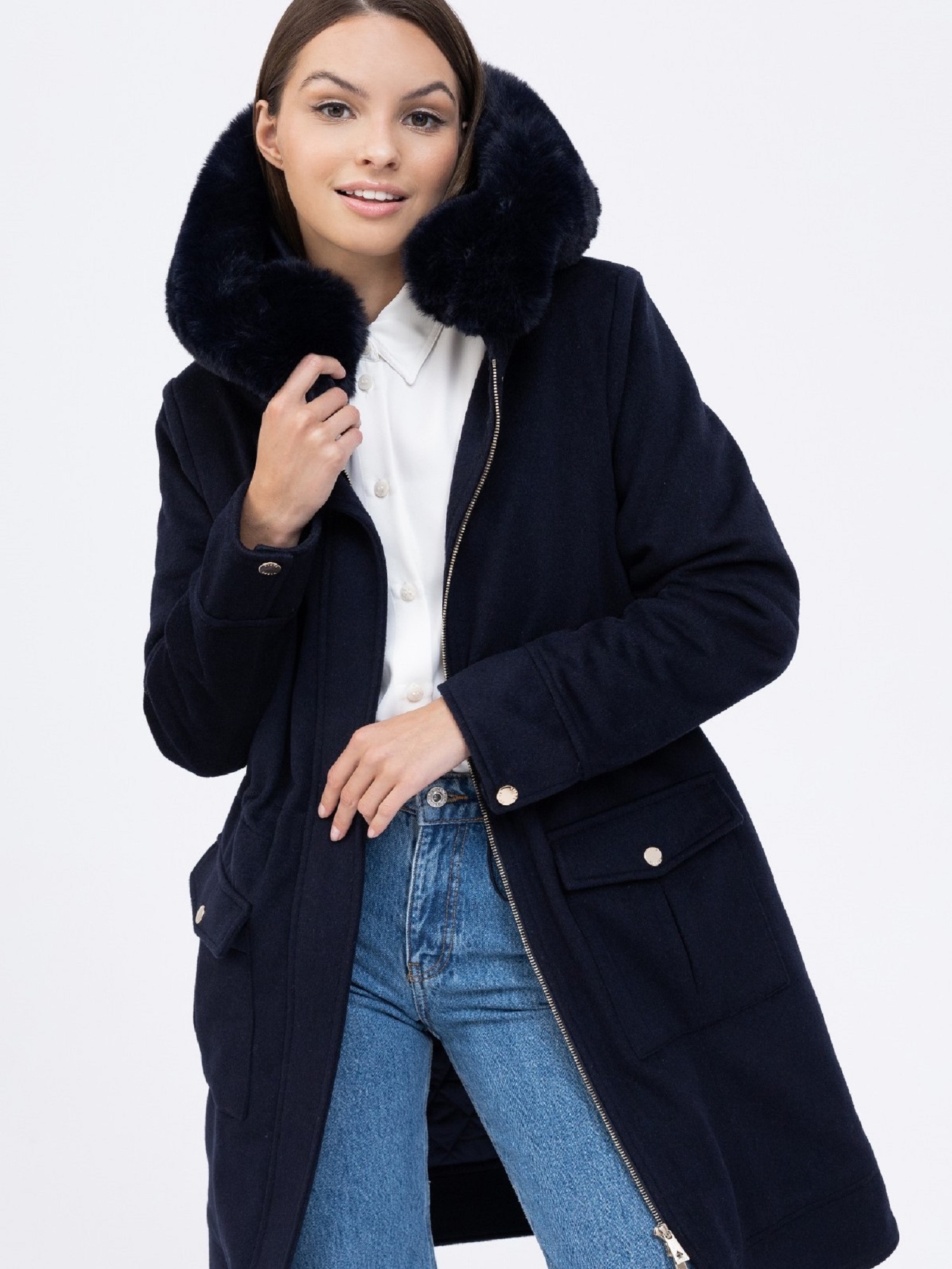 Coat navy blue Tiffi btif290040.navy