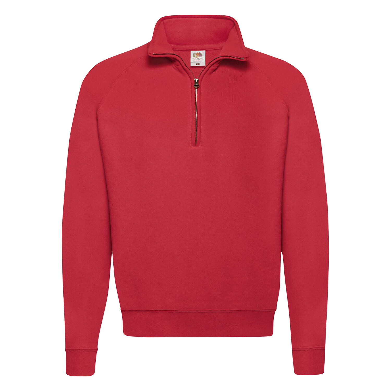 Red Men&#039;s Zip Neck Sweat Fruit of the Loom