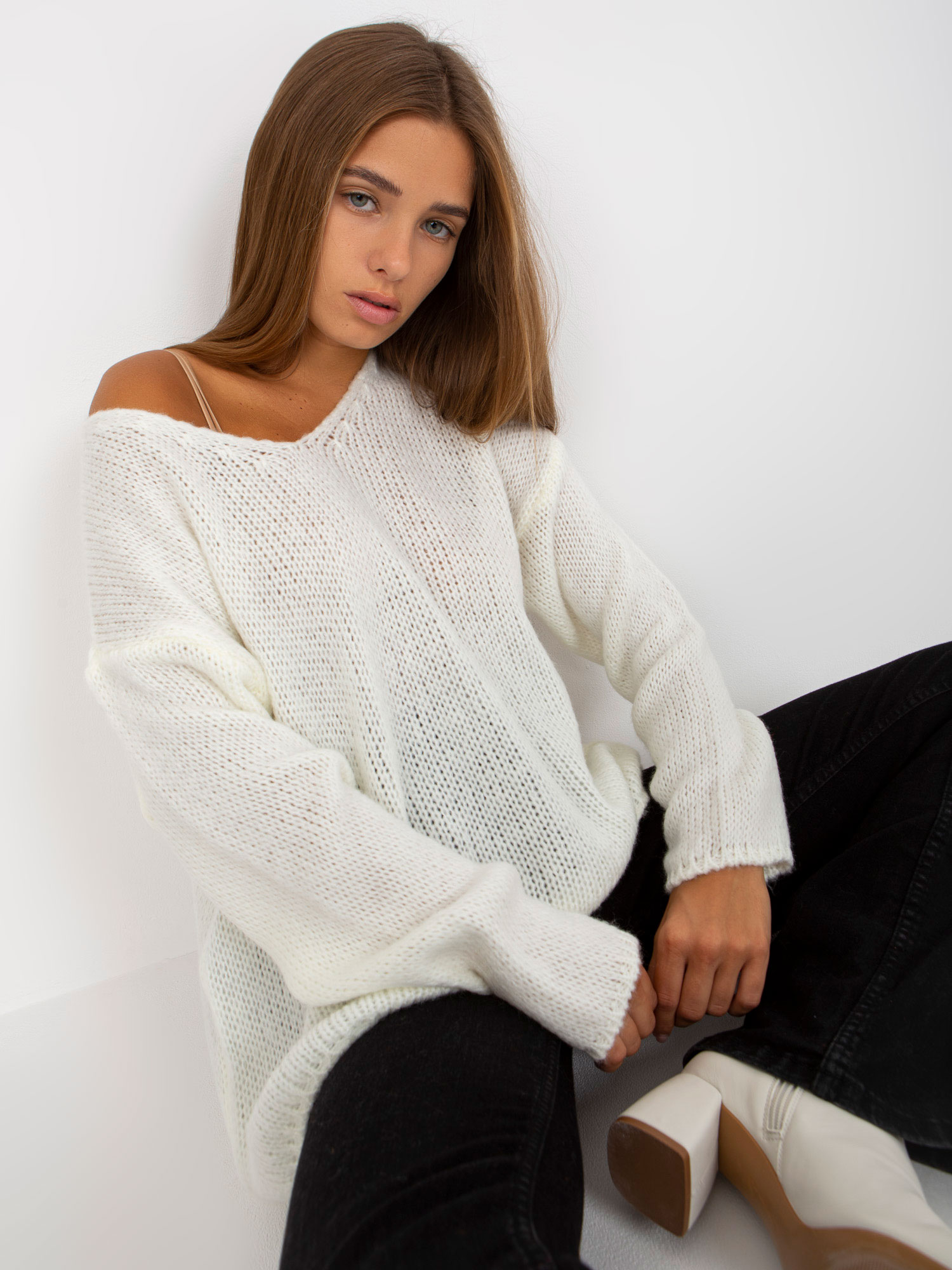 Sweater ecru Och Bella BI-3002.ecru
