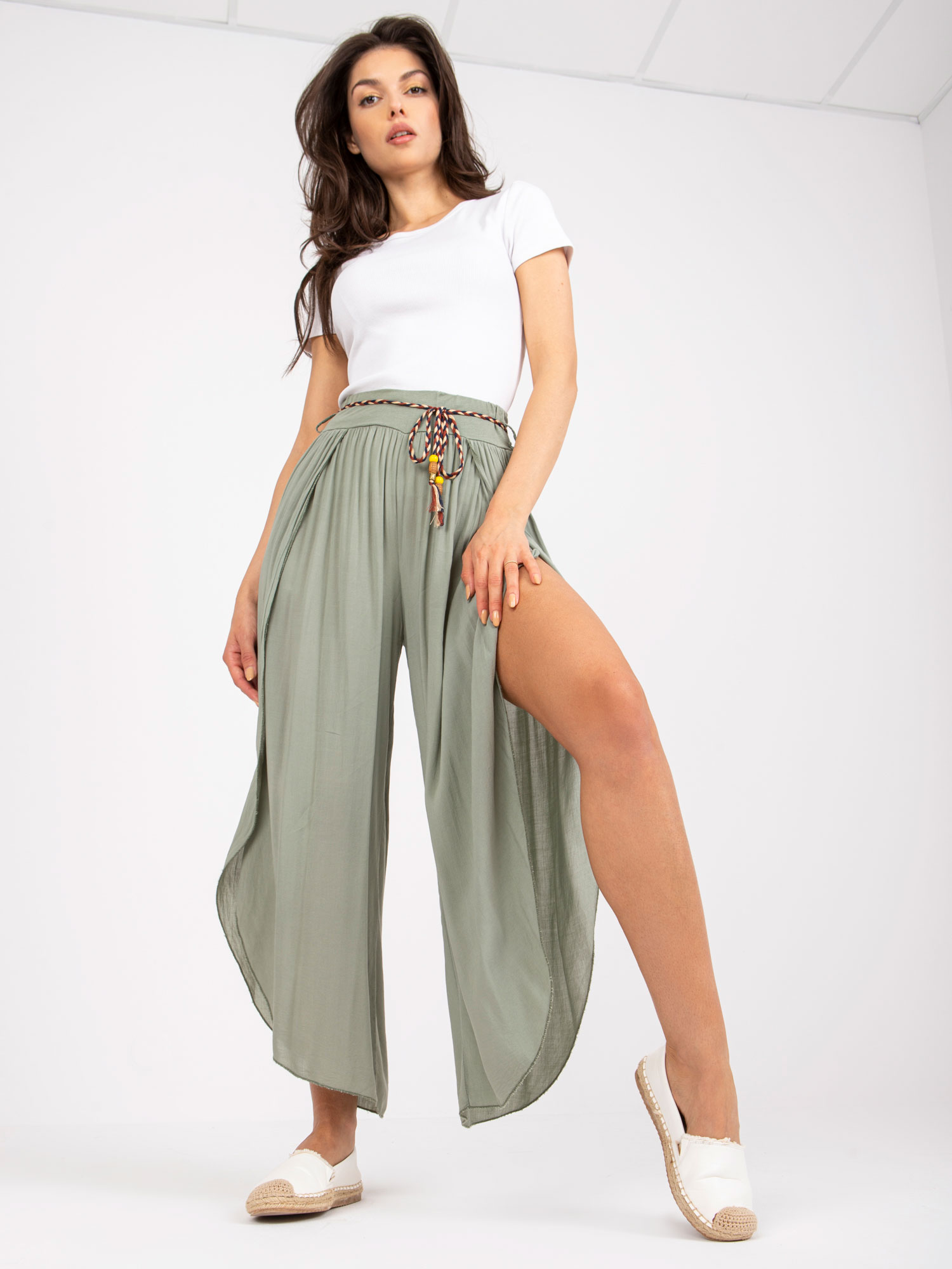 Khaki Pants Och Bella BI-81378.khaki