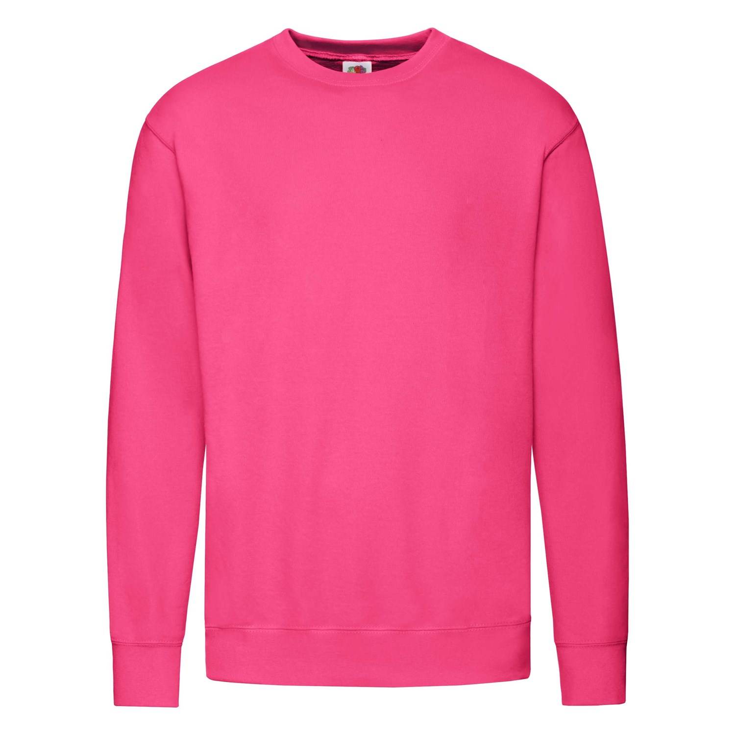 Levně Pink Men's Sweatshirt Lightweight Set-in-Sweat Sweat Fruit of the Loom
