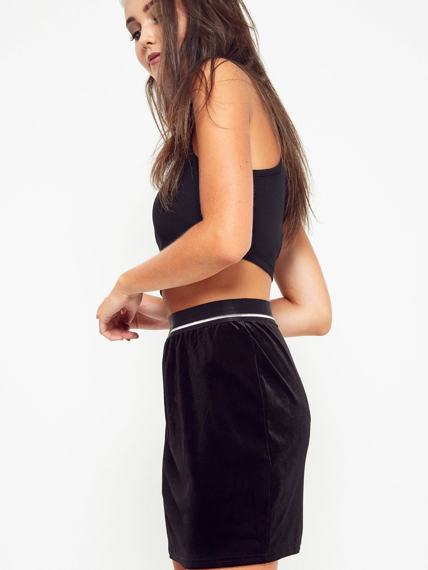 Black velour skirt
