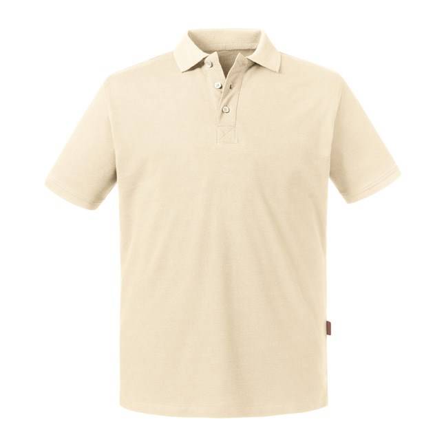 Beige Men's Polo Shirt Pure Organic Russell