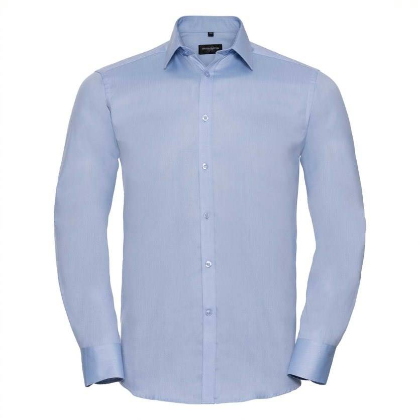 Men's Long Sleeve Herringbone Shirt Russell