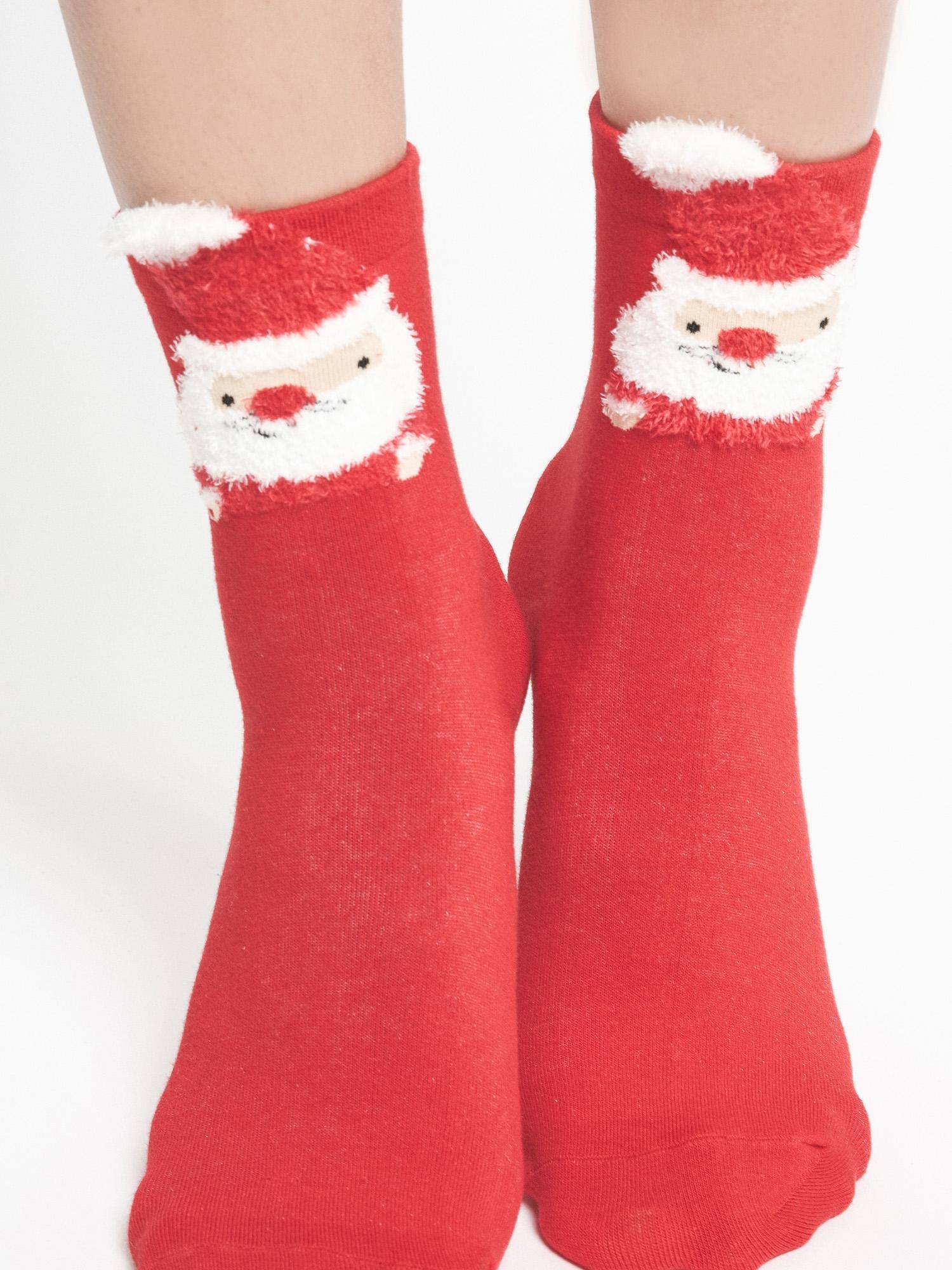 Socks with Santa Claus application red