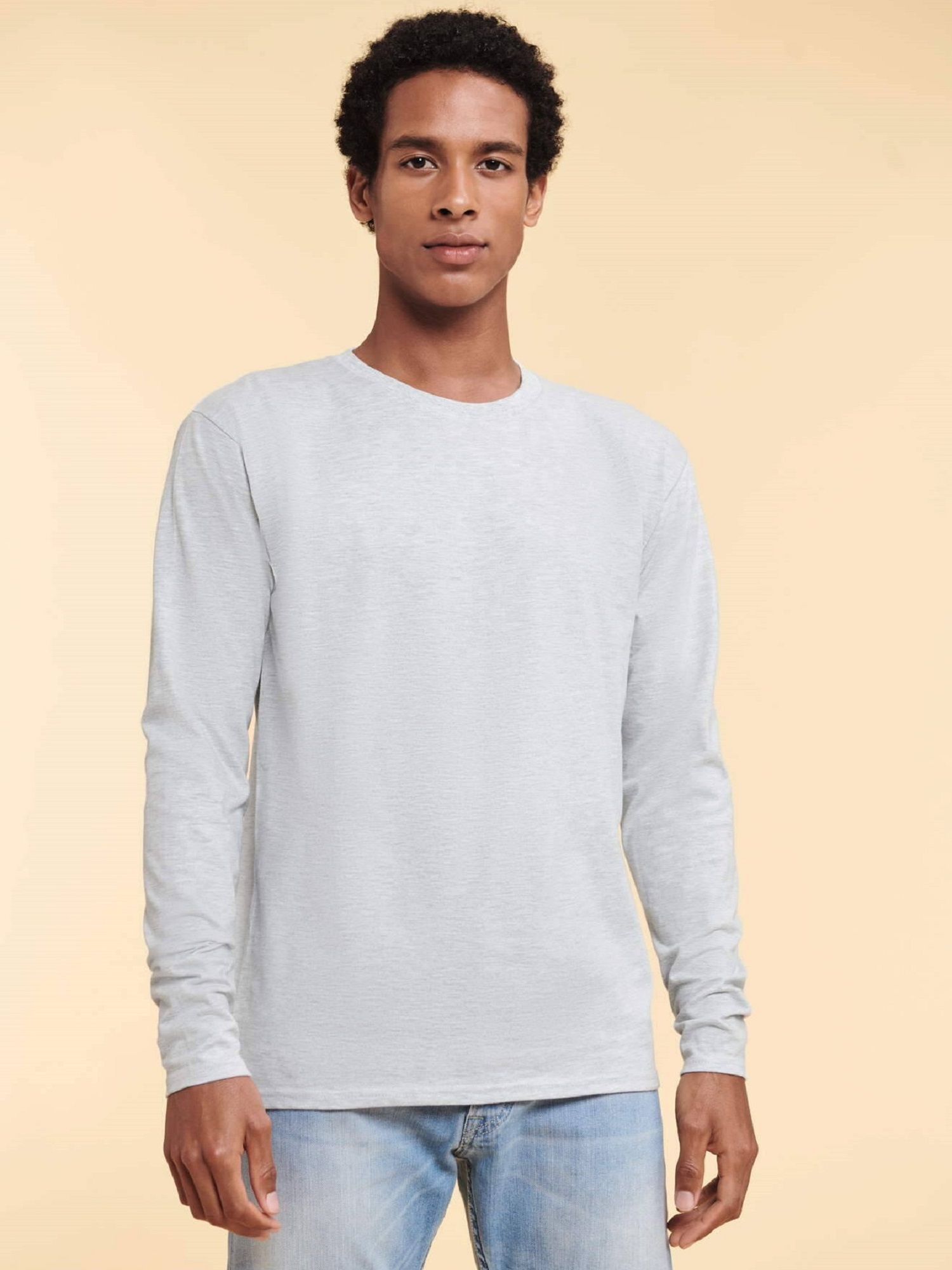 Szary koszulka męska Iconic 195 Ringspun Premium Fruit of the Loom