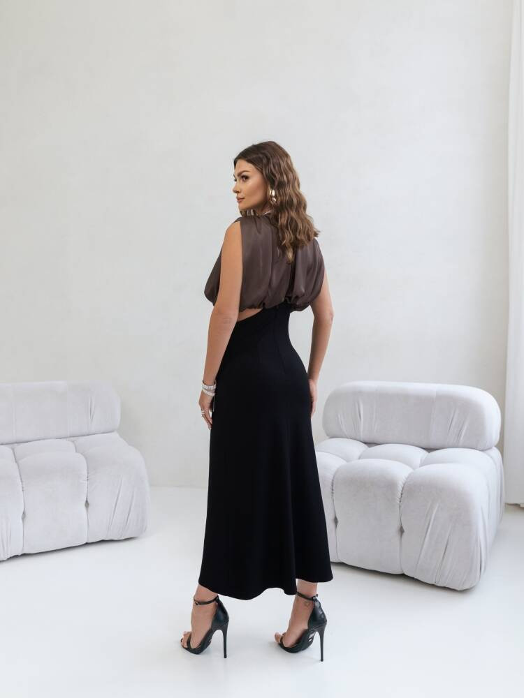 Black and brown Cocomore evening dress