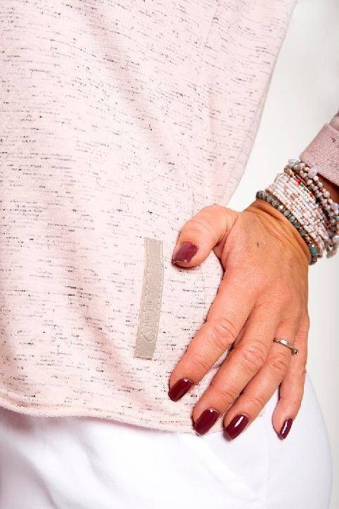 Powder pink speckled blouse with me... Me