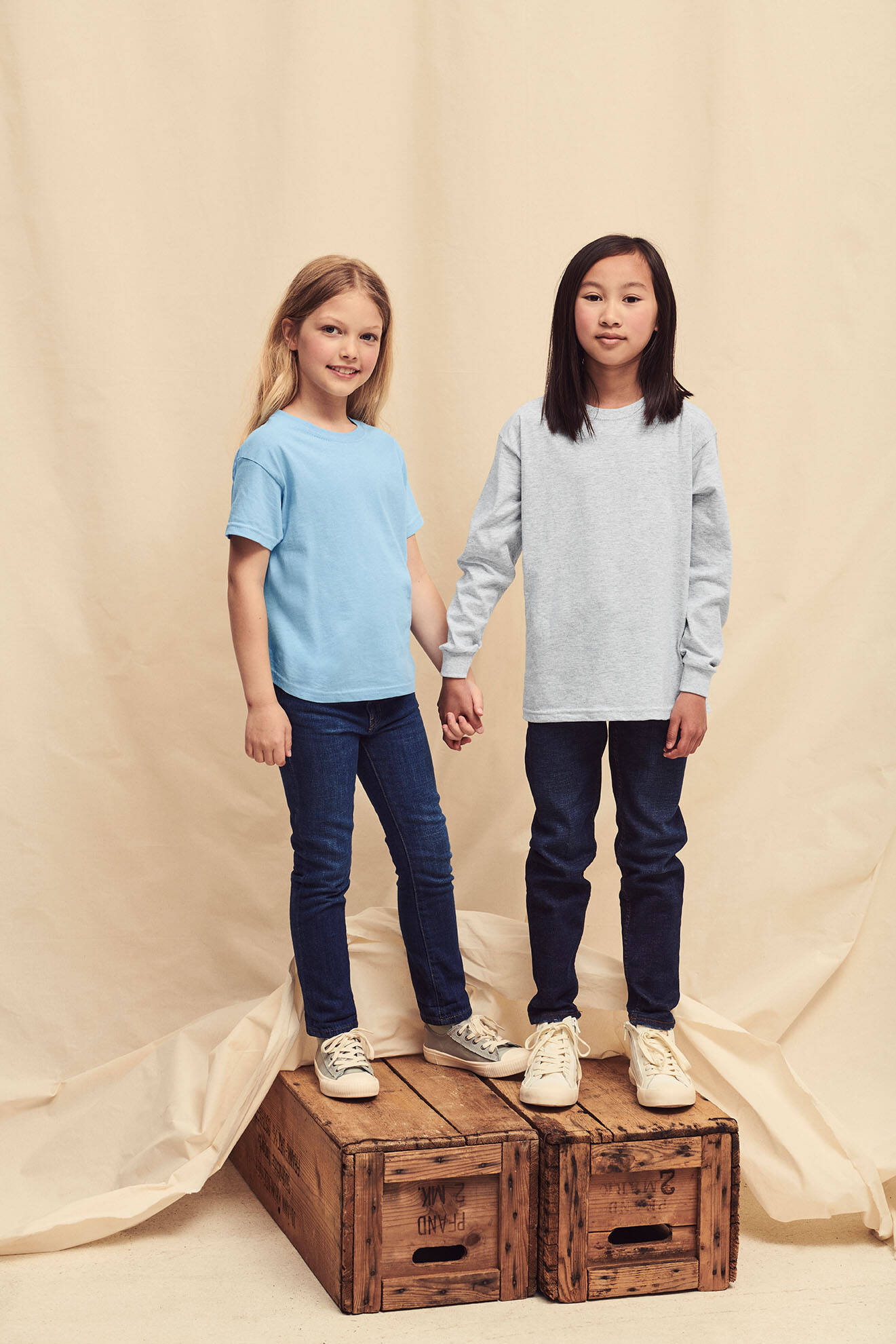 Szara koszulka dziecięca Valueweight Fruit of the Loom