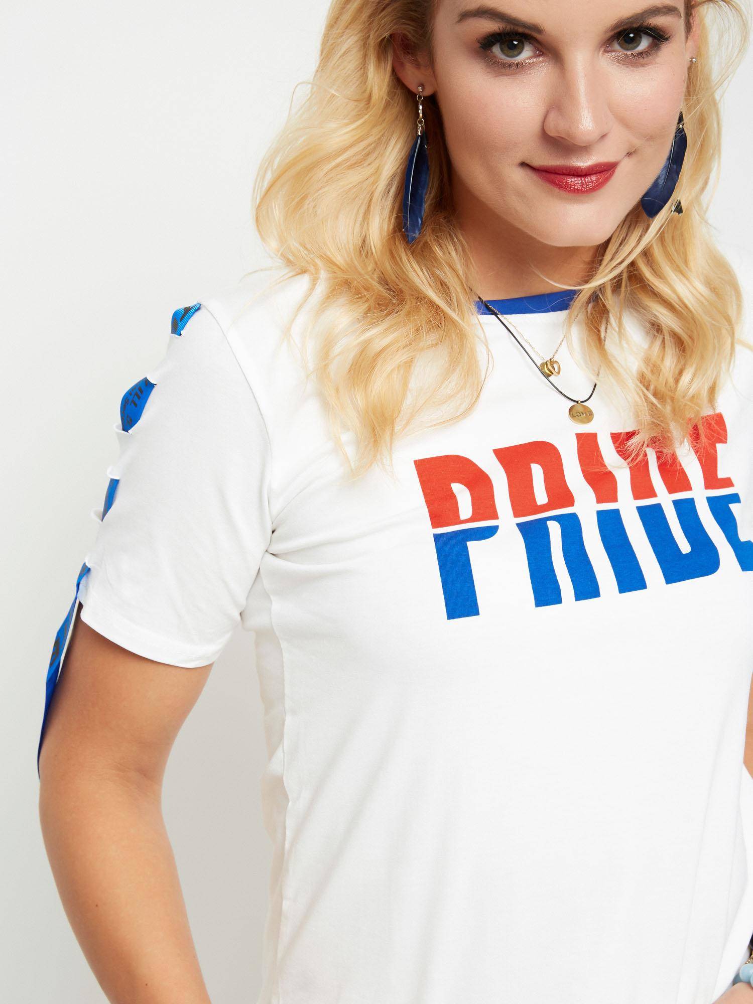 Pride T-shirt with decorative tape white