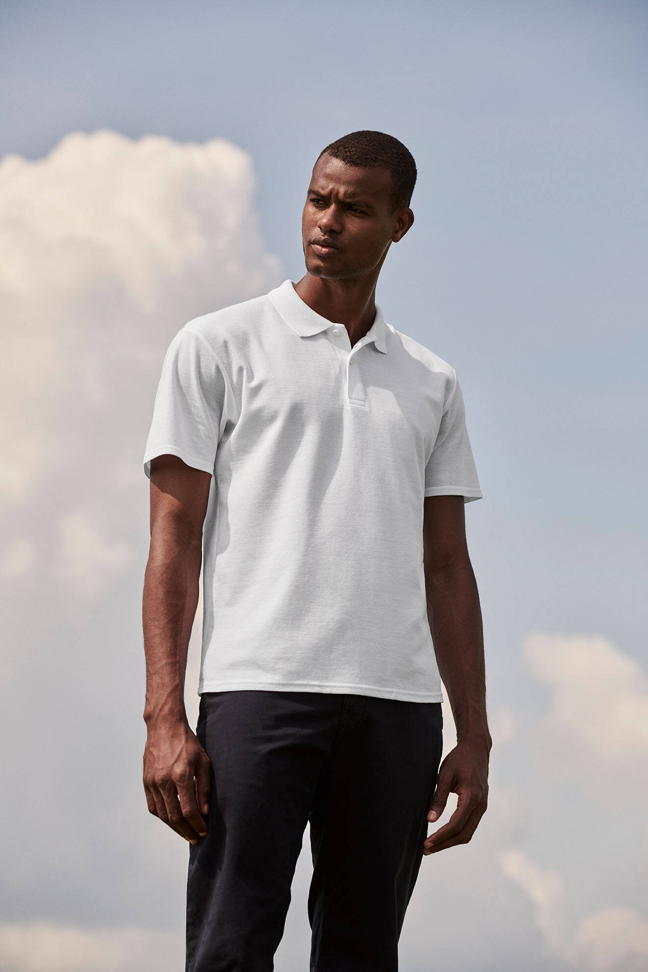 Biała koszulka męska polo Original Polo Friut of the Loom