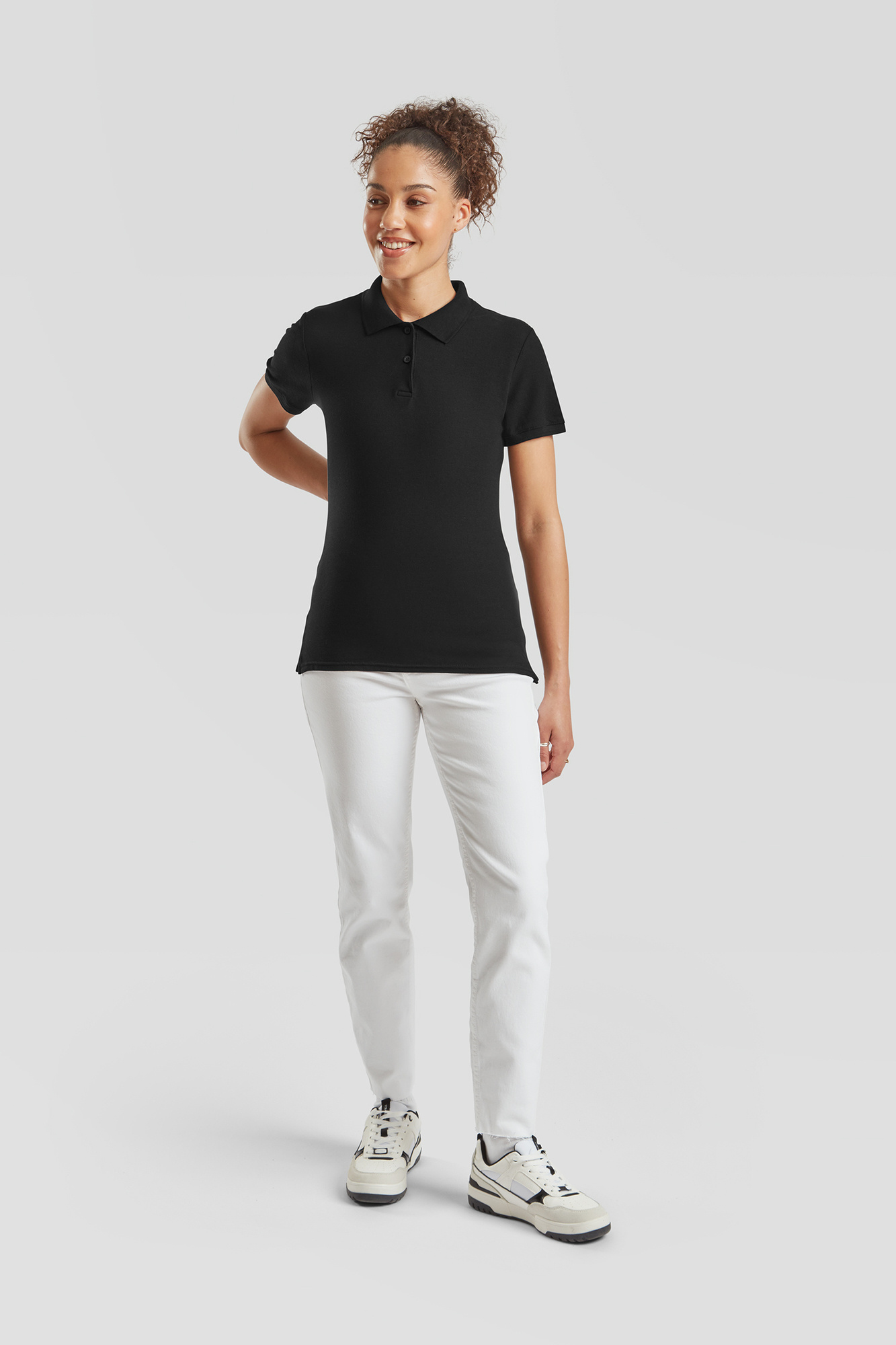 Black Polo Fruit of the Loom
