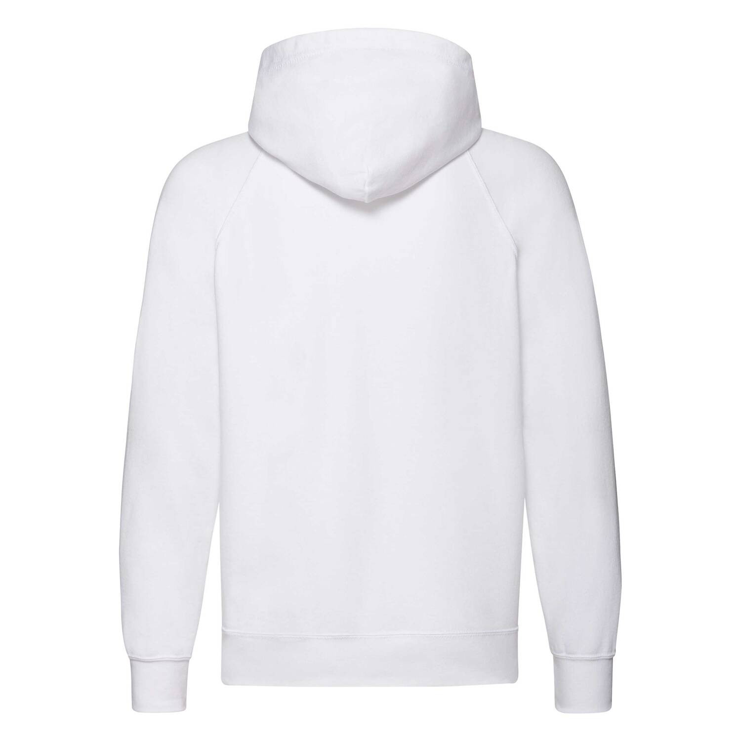 White Men&#039;s Hoodie Lightweight Zip Thru Hooded Sweat Fruit of the Loom