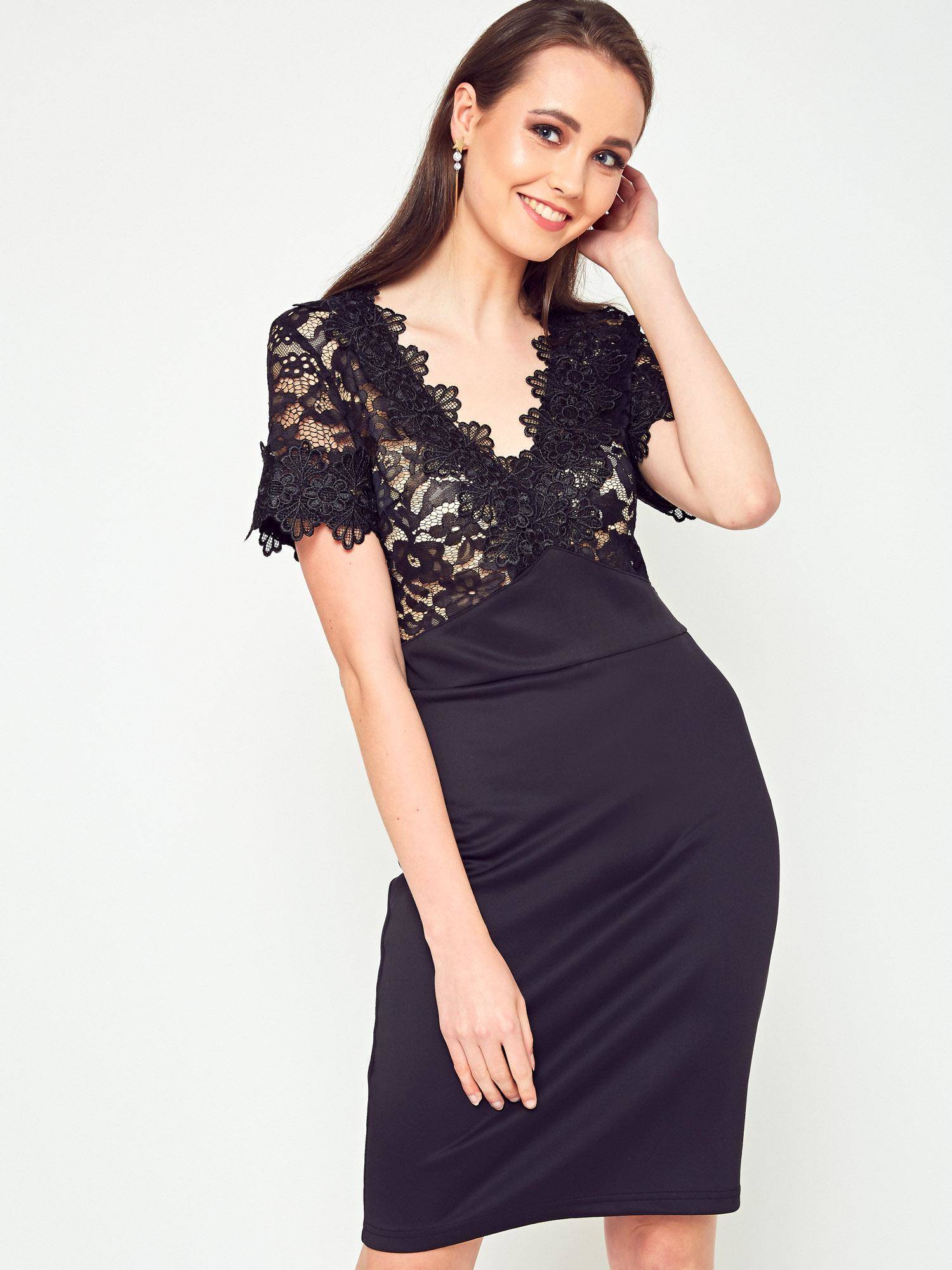 Dress with lace black