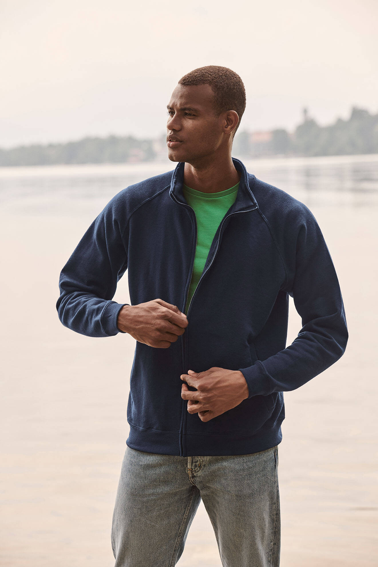 Granatowa bluza męska Sweat Jacket Fruit of the Loom