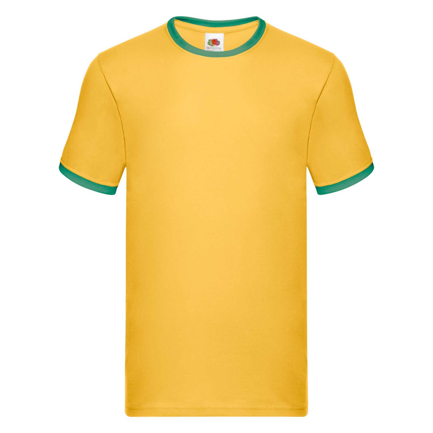 Men's Yellow T-shirt Ringer Fruit of the Loom
