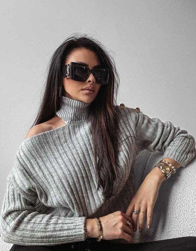 Grey turtleneck ASHLEY 2023 OLAVOGA