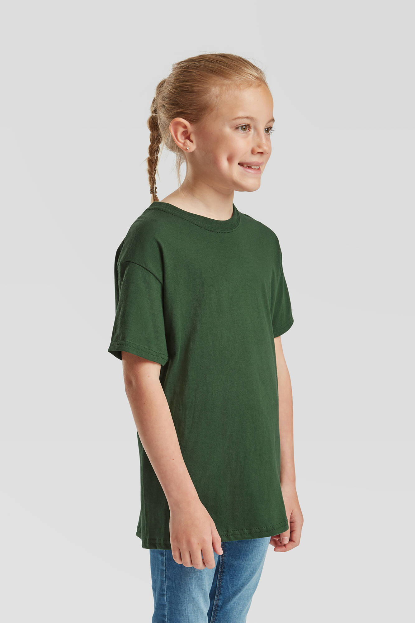 Green T-shirt for Children Original Fruit of the Loom