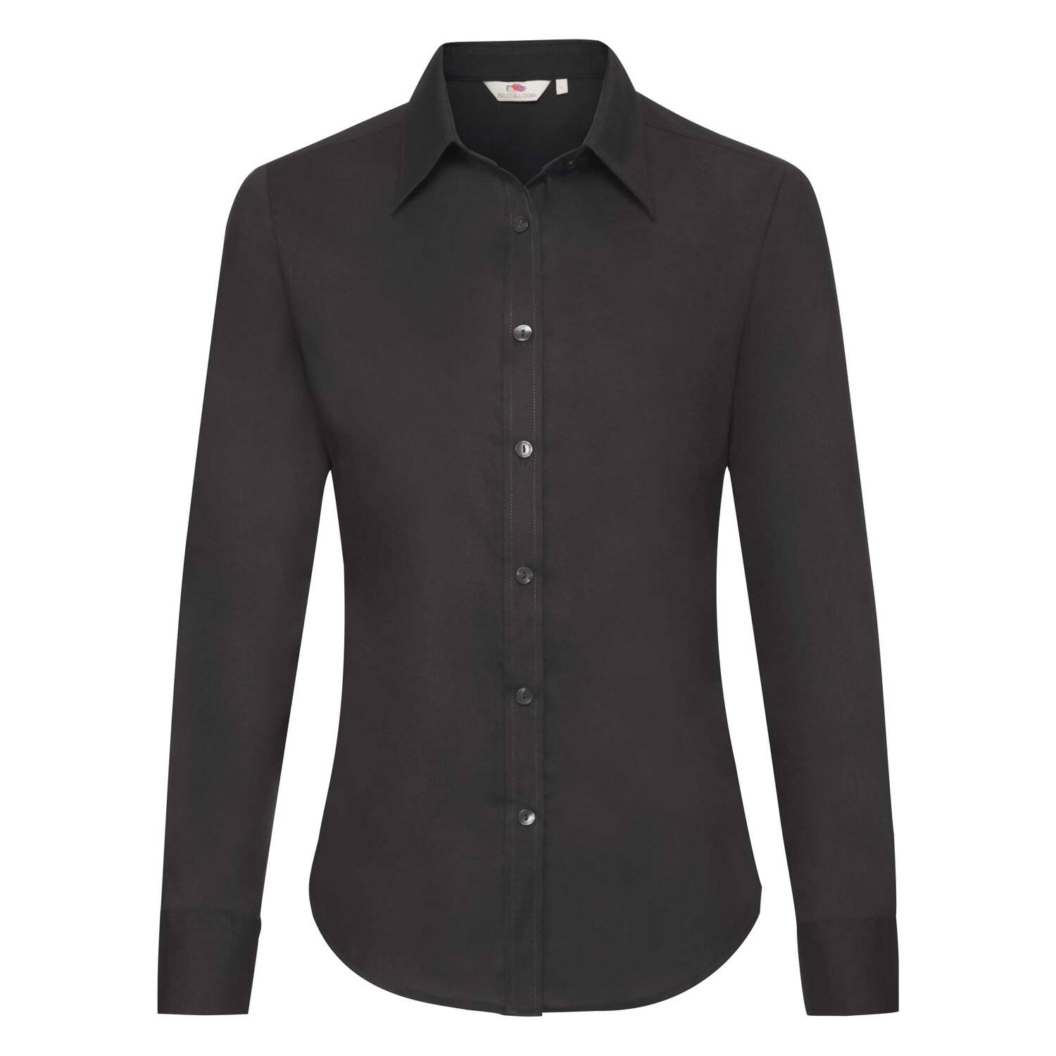 Black lady-fit shirt classic Oxford Fruit Of The Loom