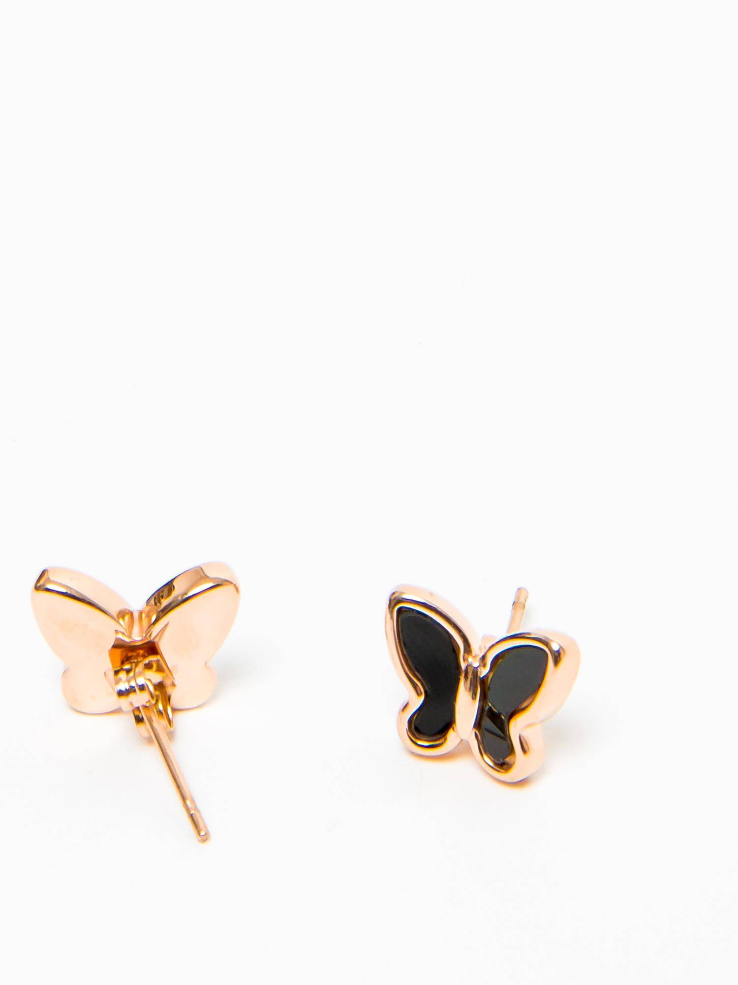 Earrings with enamel butterfly black