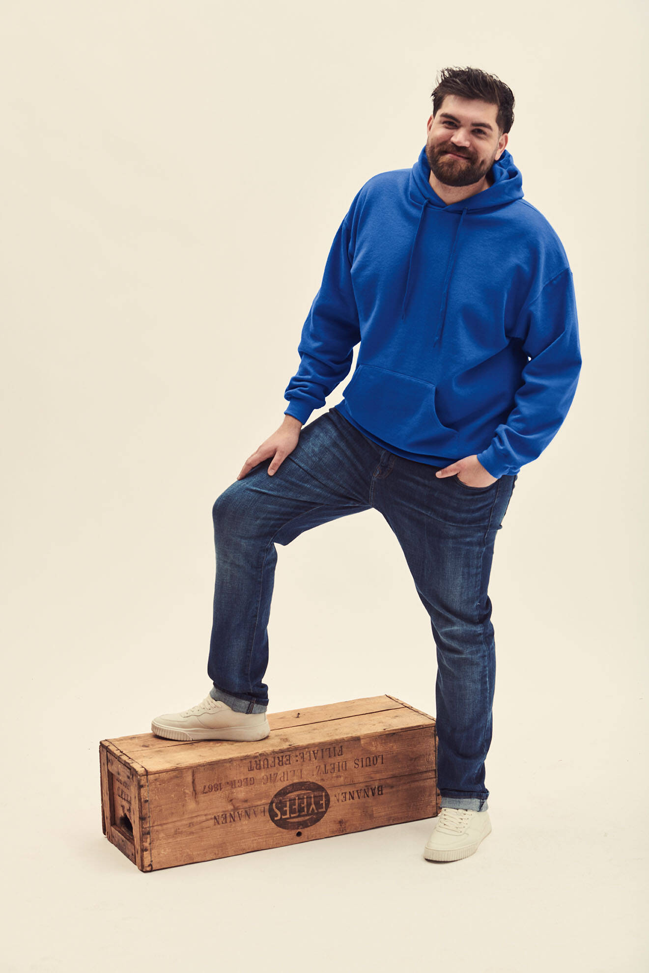 Blue Men's Hooded Sweat Fruit of the Loom