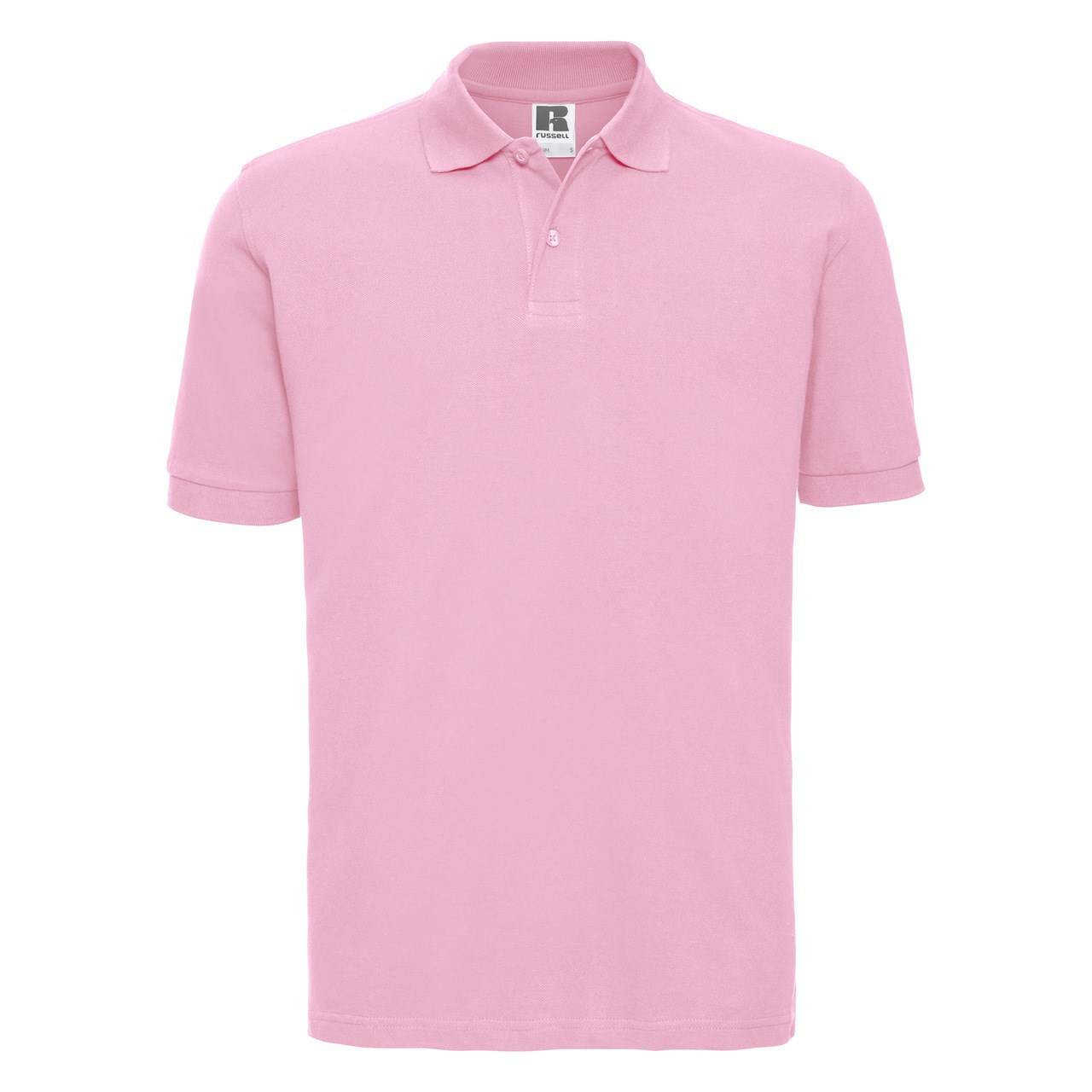 Levně Light pink men's polo shirt 100% cotton Russell
