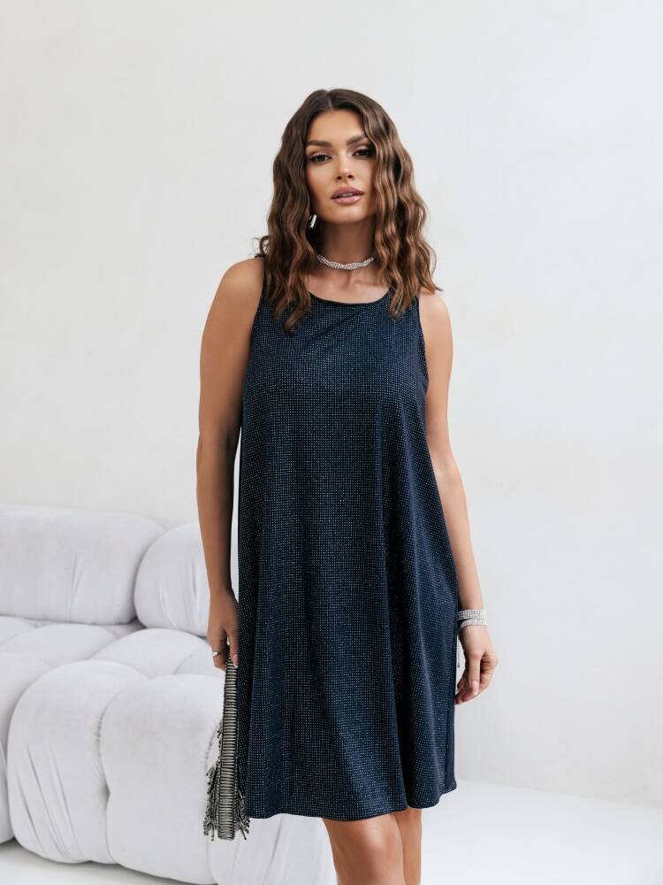 Levně Black dress with glitter Cocomore