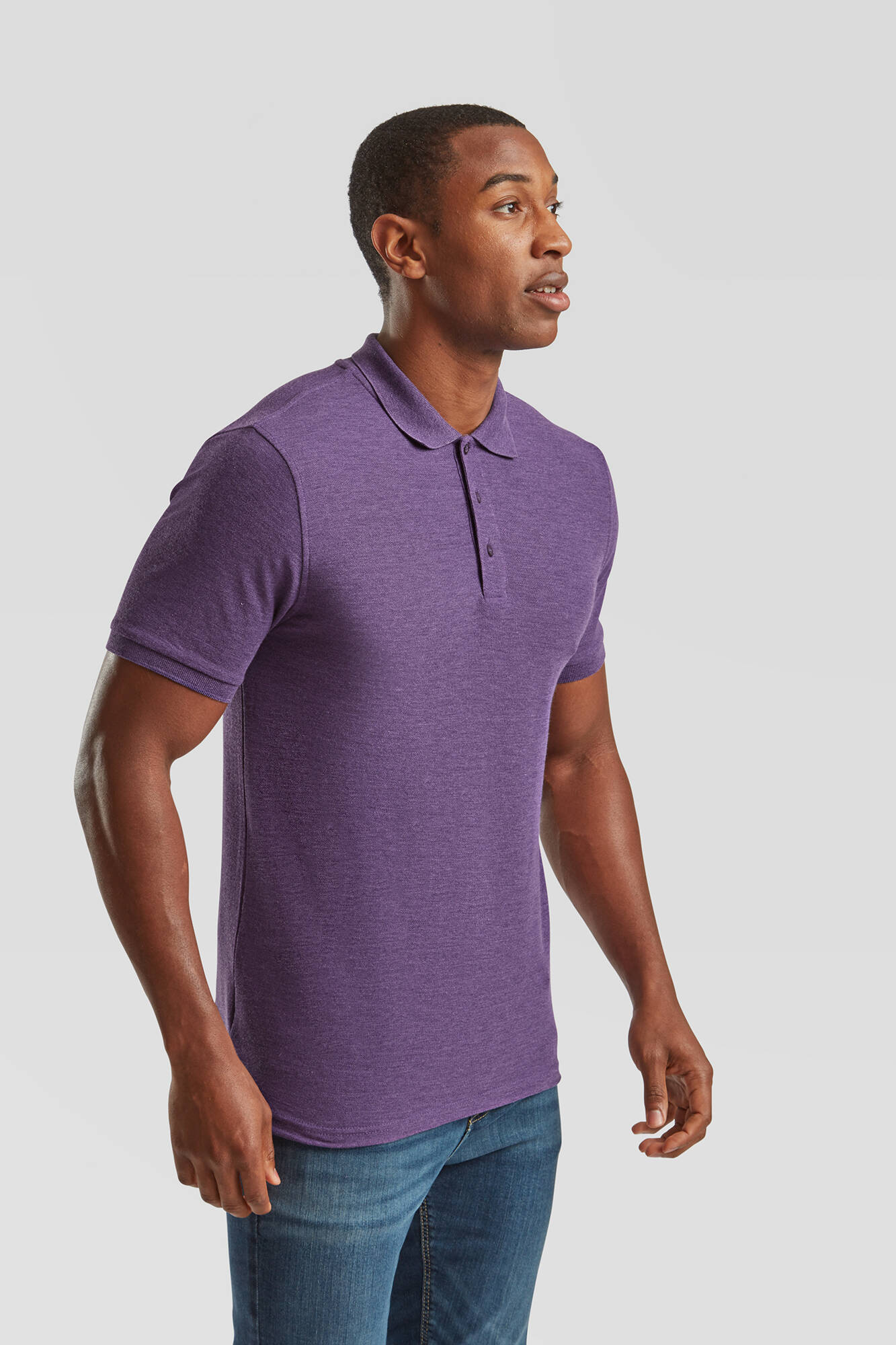 Iconic Polo Friut of the Loom Purple Men's T-shirt