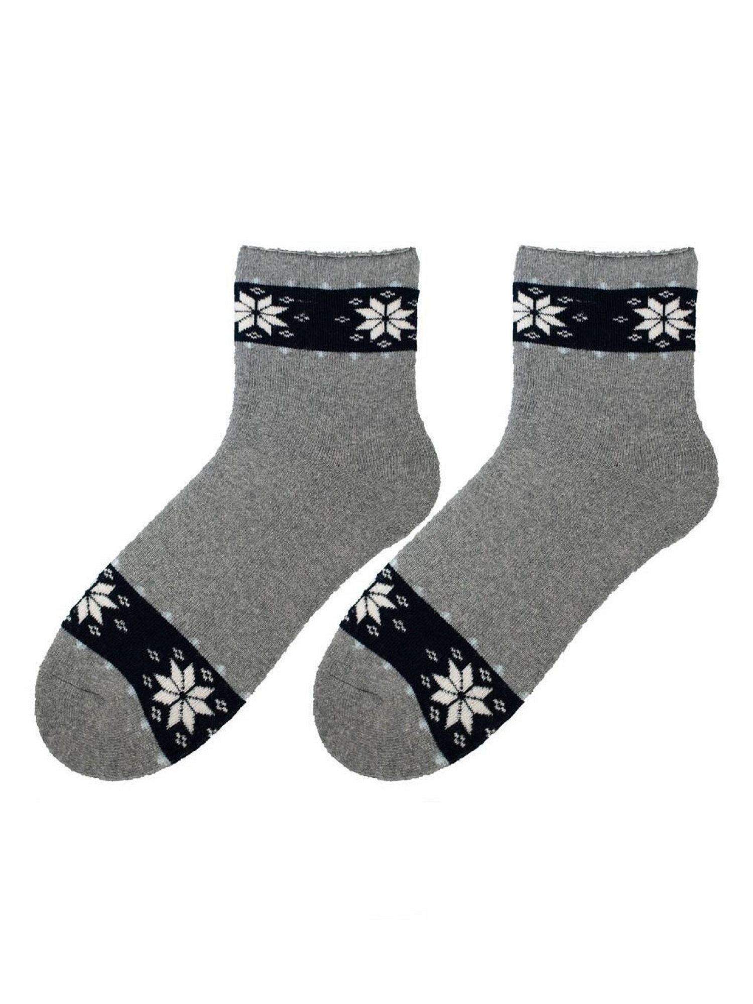 Levně Bratex D-060 women's winter socks pattern 36-41 grey melange 015