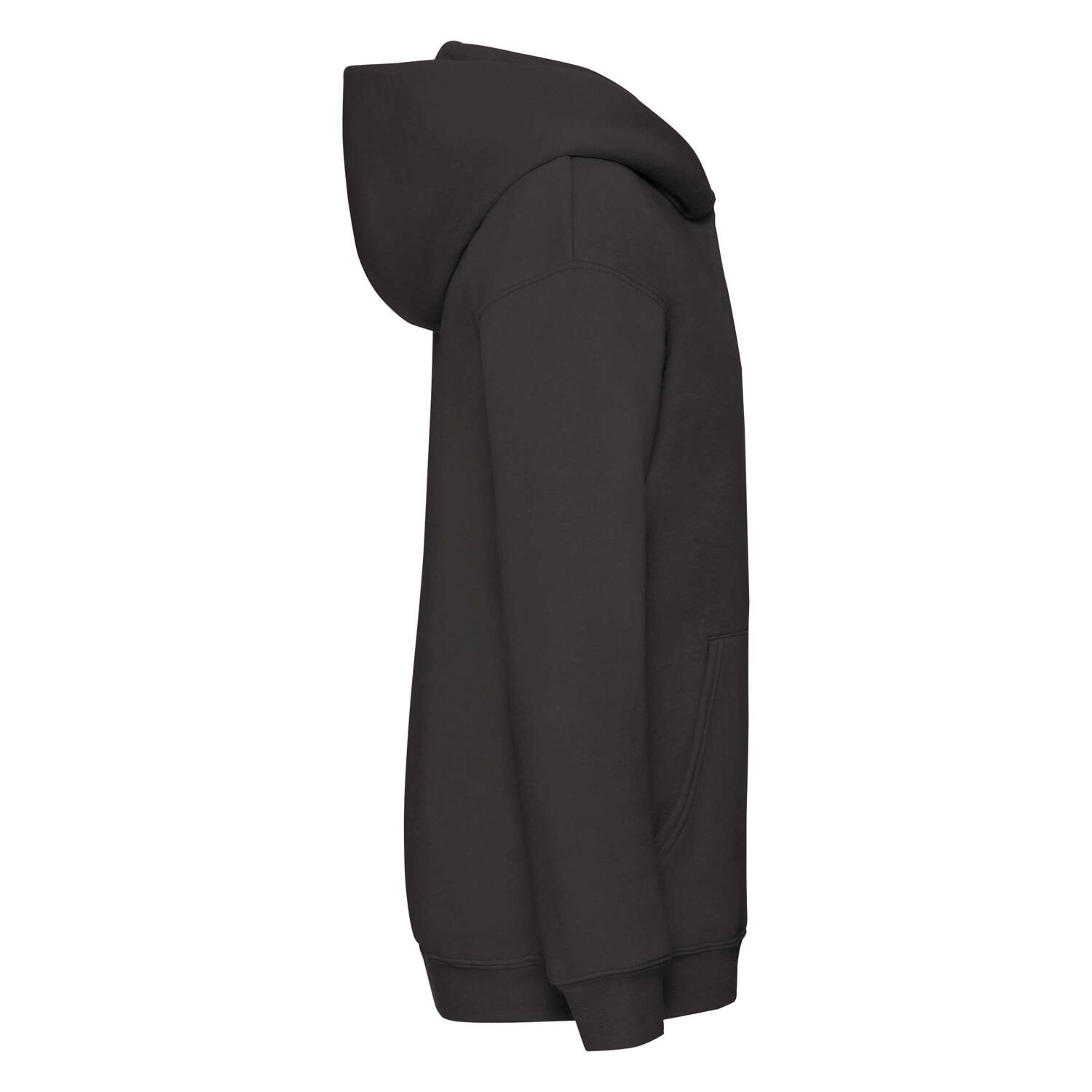 Black Kids Hoodie Zip Through Hooded Sweat Fruit of the Loom